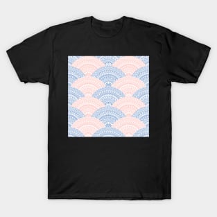 Pink and Blue Fan Greek patterns, Meander T-Shirt